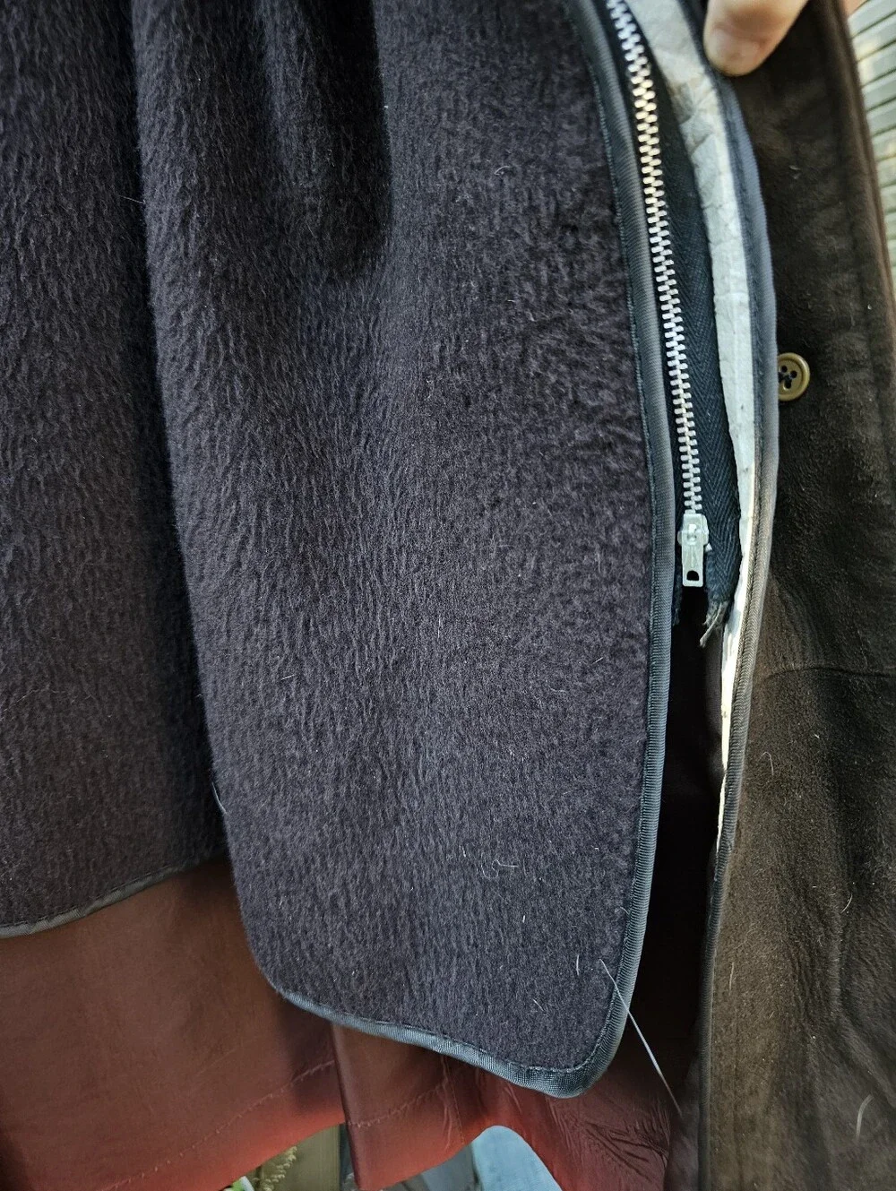 Vintage Women’s Brown Suede Coat with Fur Trim